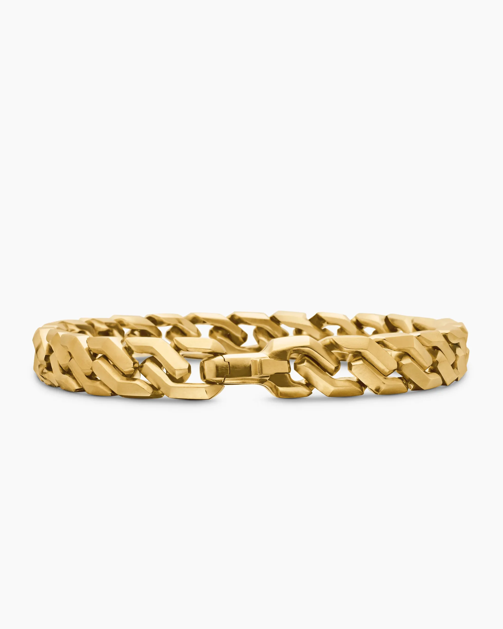 Curb Chain Angular Link Bracelet 18K Yellow Gold, 8.7mm