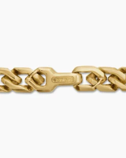 Curb Chain Angular Link Bracelet 18K Yellow Gold, 8.7mm