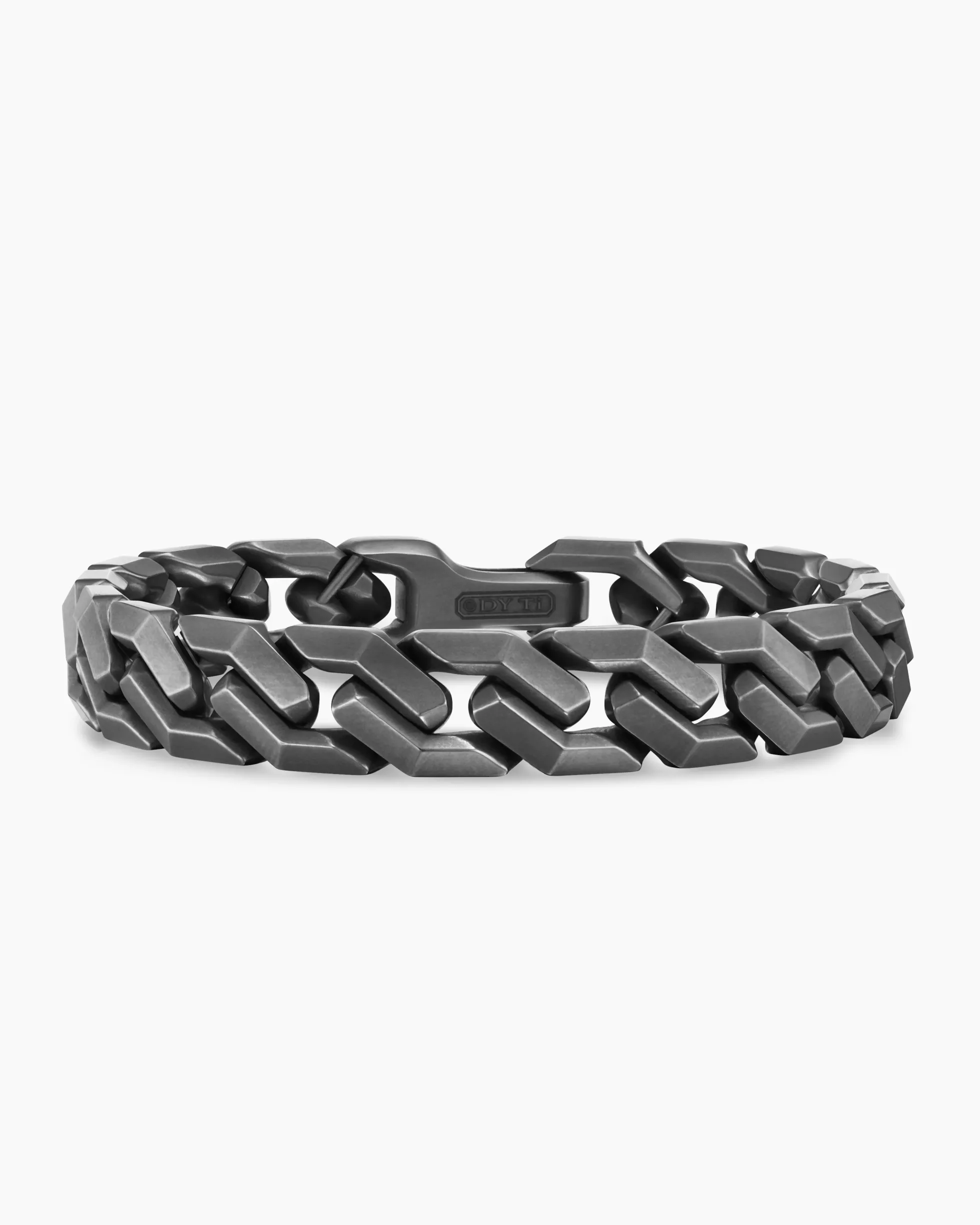 Curb Chain Angular Link Bracelet Anthracite Titanium, 11.5mm