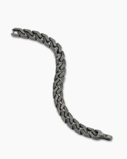 Curb Chain Angular Link Bracelet Anthracite Titanium, 11.5mm