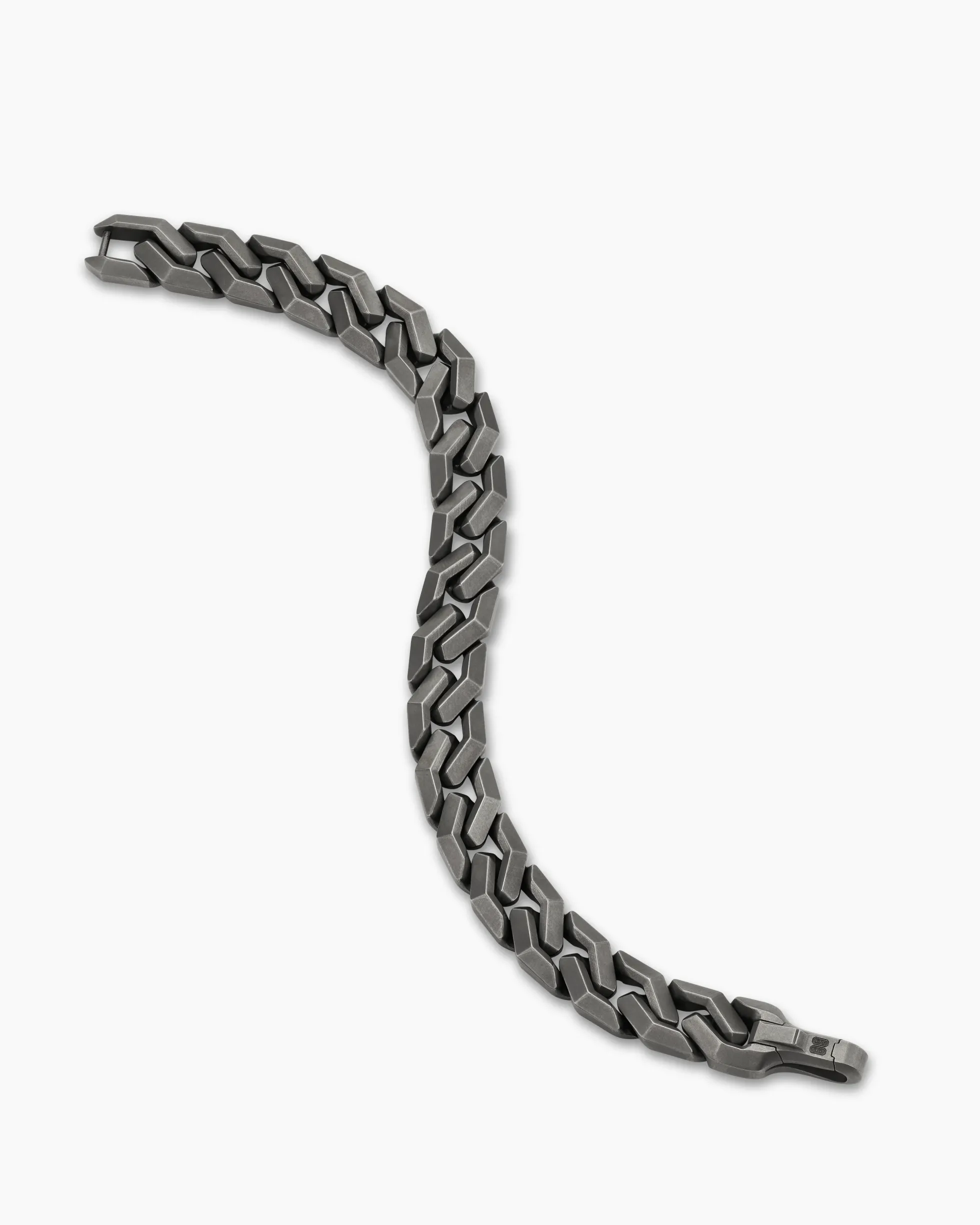 Curb Chain Angular Link Bracelet Anthracite Titanium, 11.5mm
