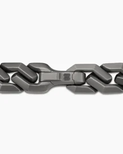 Curb Chain Angular Link Bracelet Anthracite Titanium, 11.5mm
