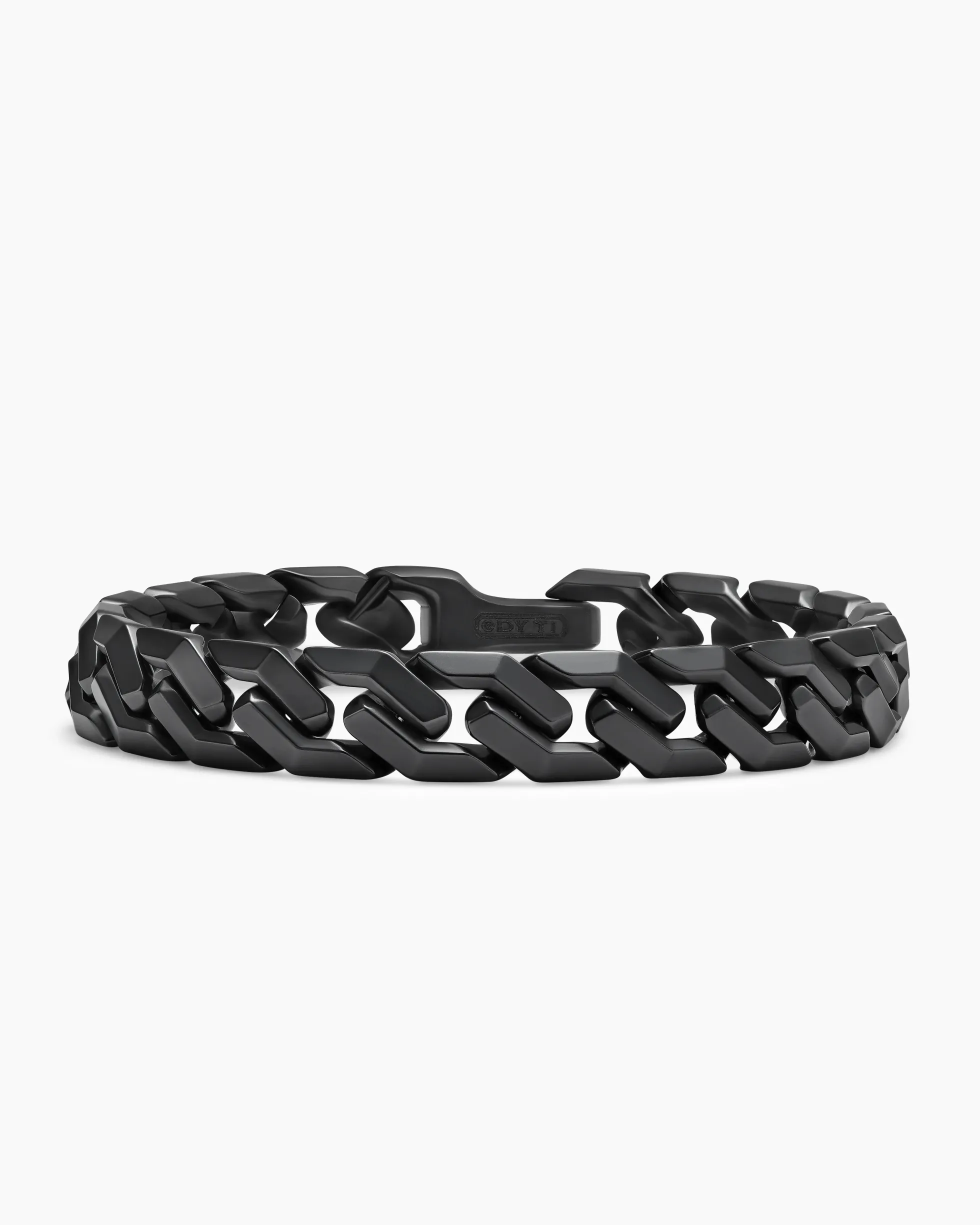 Curb Chain Angular Link Bracelet Black Titanium, 11.5mm