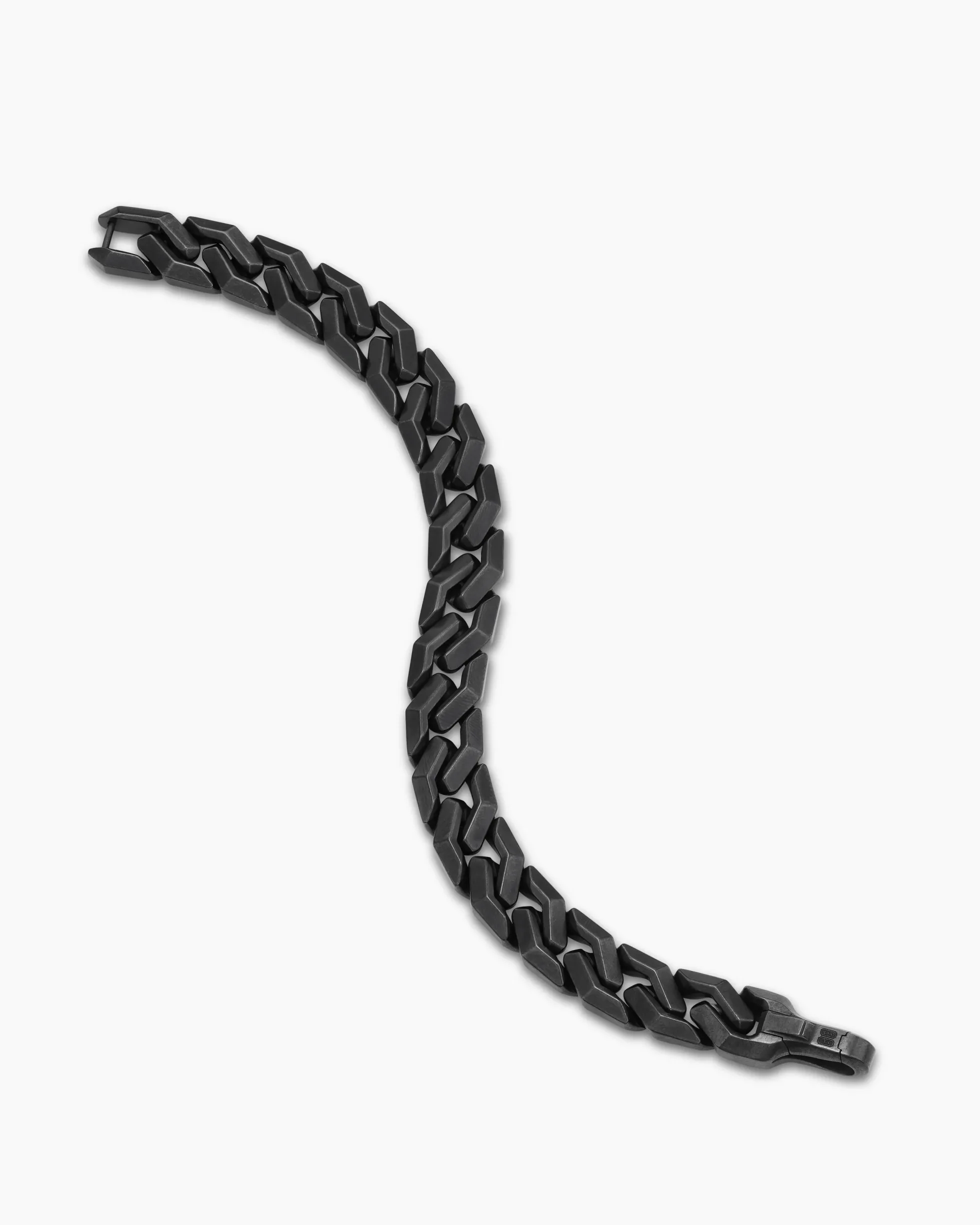 Curb Chain Angular Link Bracelet Black Titanium, 11.5mm