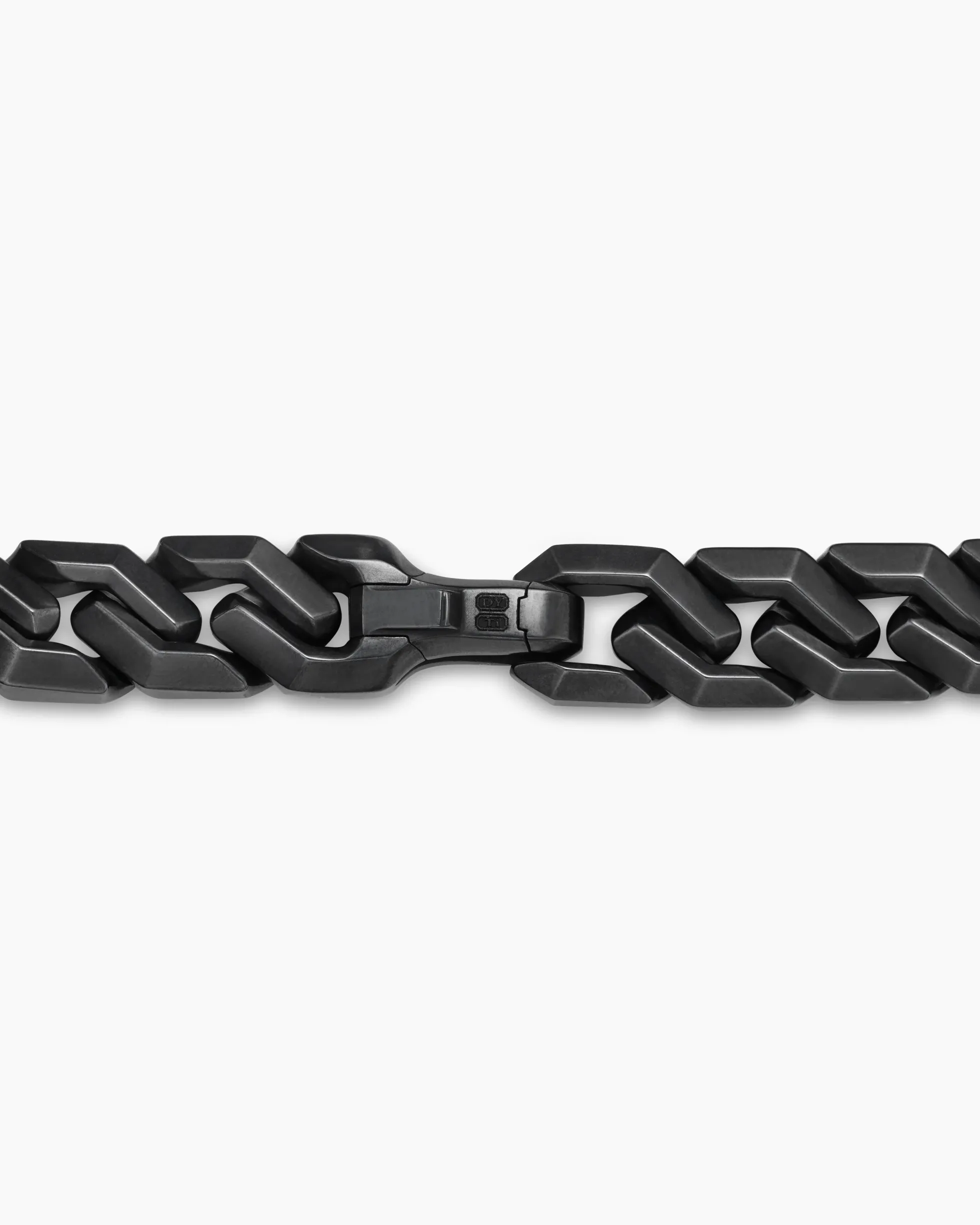Curb Chain Angular Link Bracelet Black Titanium, 11.5mm