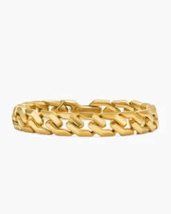 Curb Chain Angular Link Bracelet 18K Yellow Gold, 11.5mm