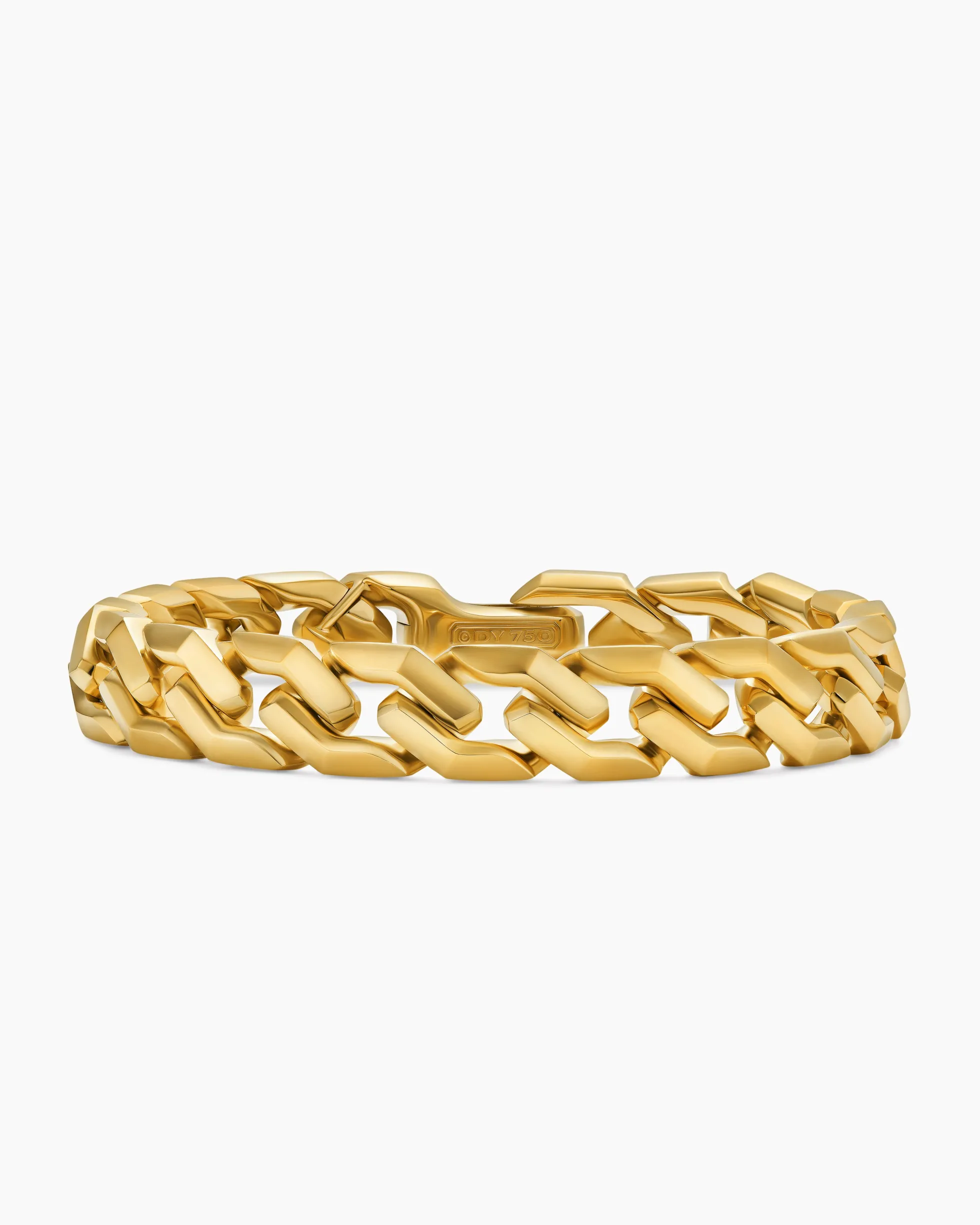 Curb Chain Angular Link Bracelet 18K Yellow Gold, 11.5mm