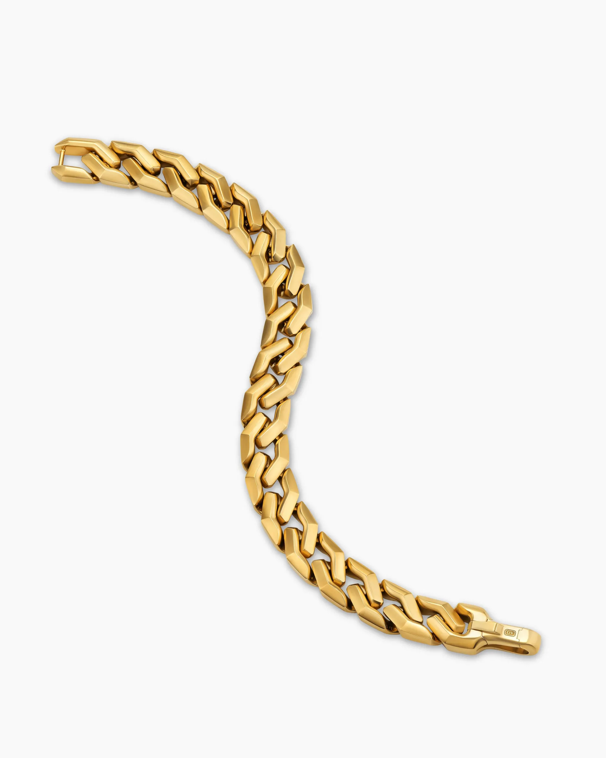 Curb Chain Angular Link Bracelet 18K Yellow Gold, 11.5mm