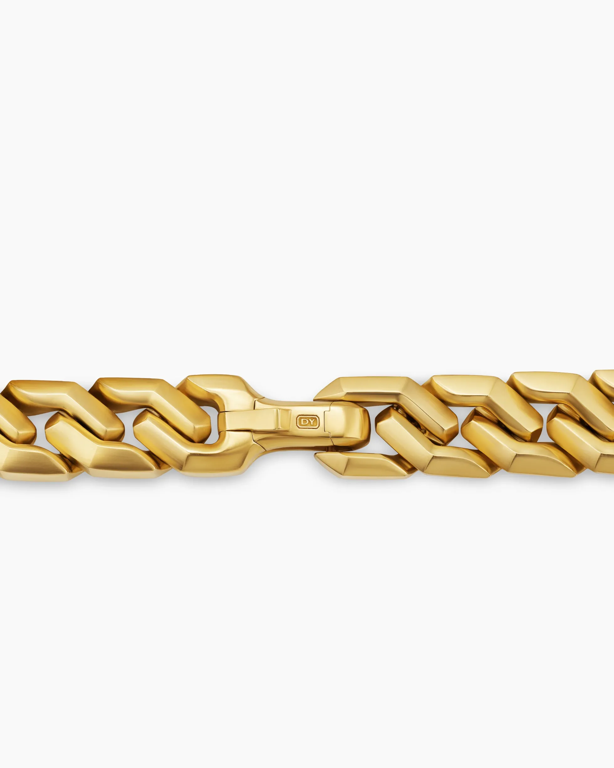 Curb Chain Angular Link Bracelet 18K Yellow Gold, 11.5mm