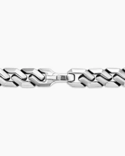 Curb Chain Angular Link Necklace Sterling Silver, 8.7mm