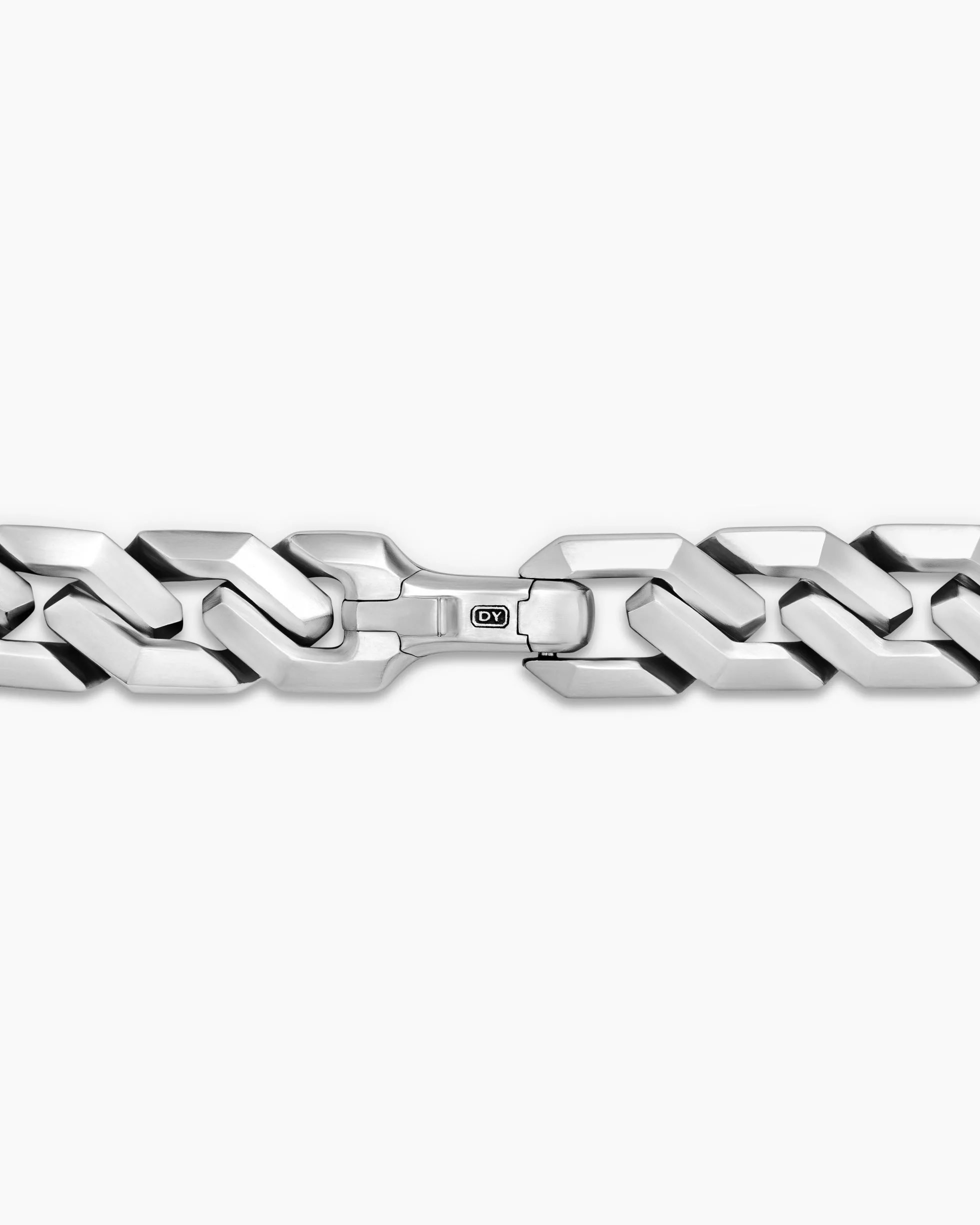 Curb Chain Angular Link Necklace Sterling Silver, 11.5mm