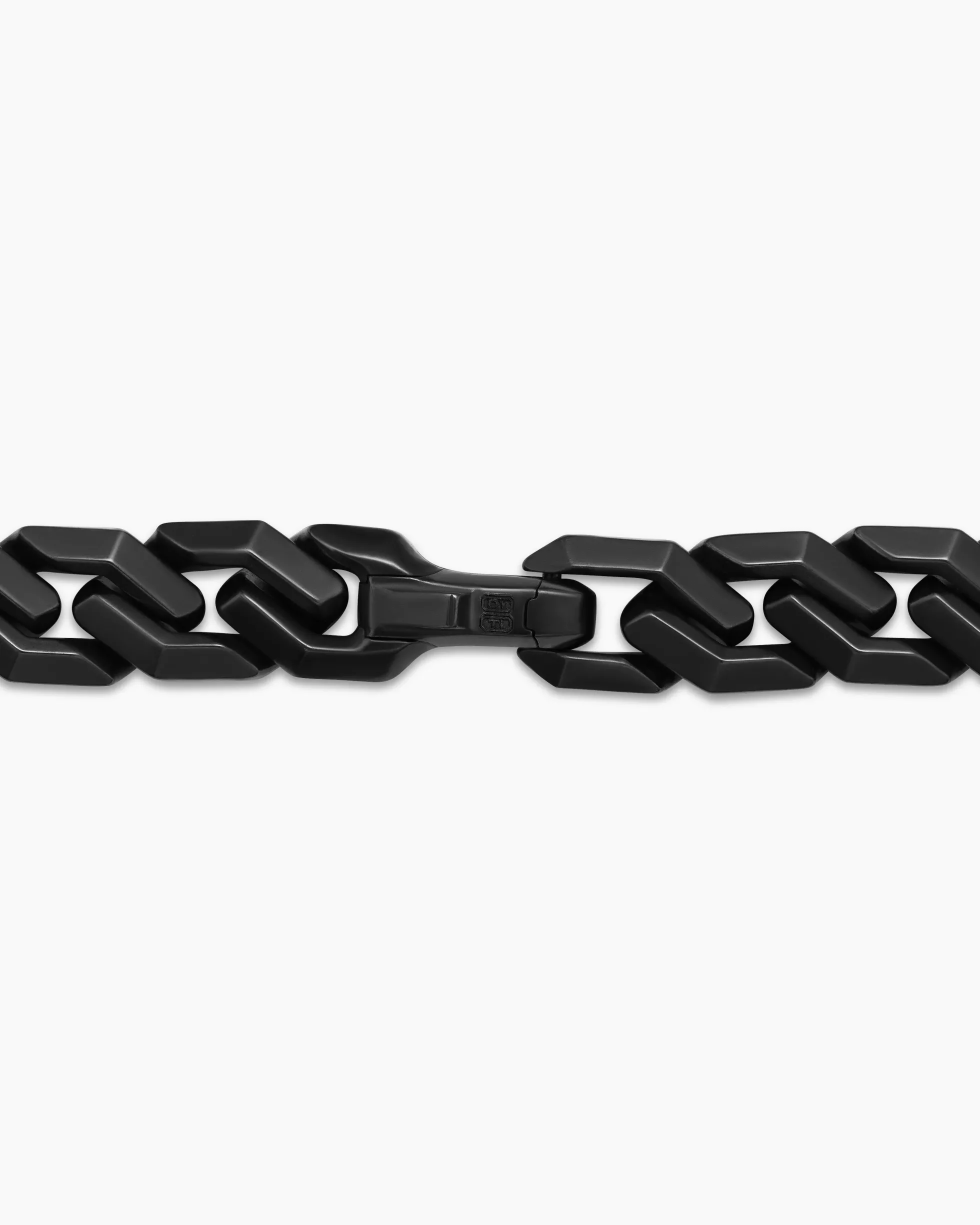 Curb Chain Angular Link Necklace Black Titanium, 8.7mm