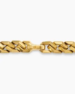 Curb Chain Angular Link Necklace 18K Yellow Gold, 8.7mm