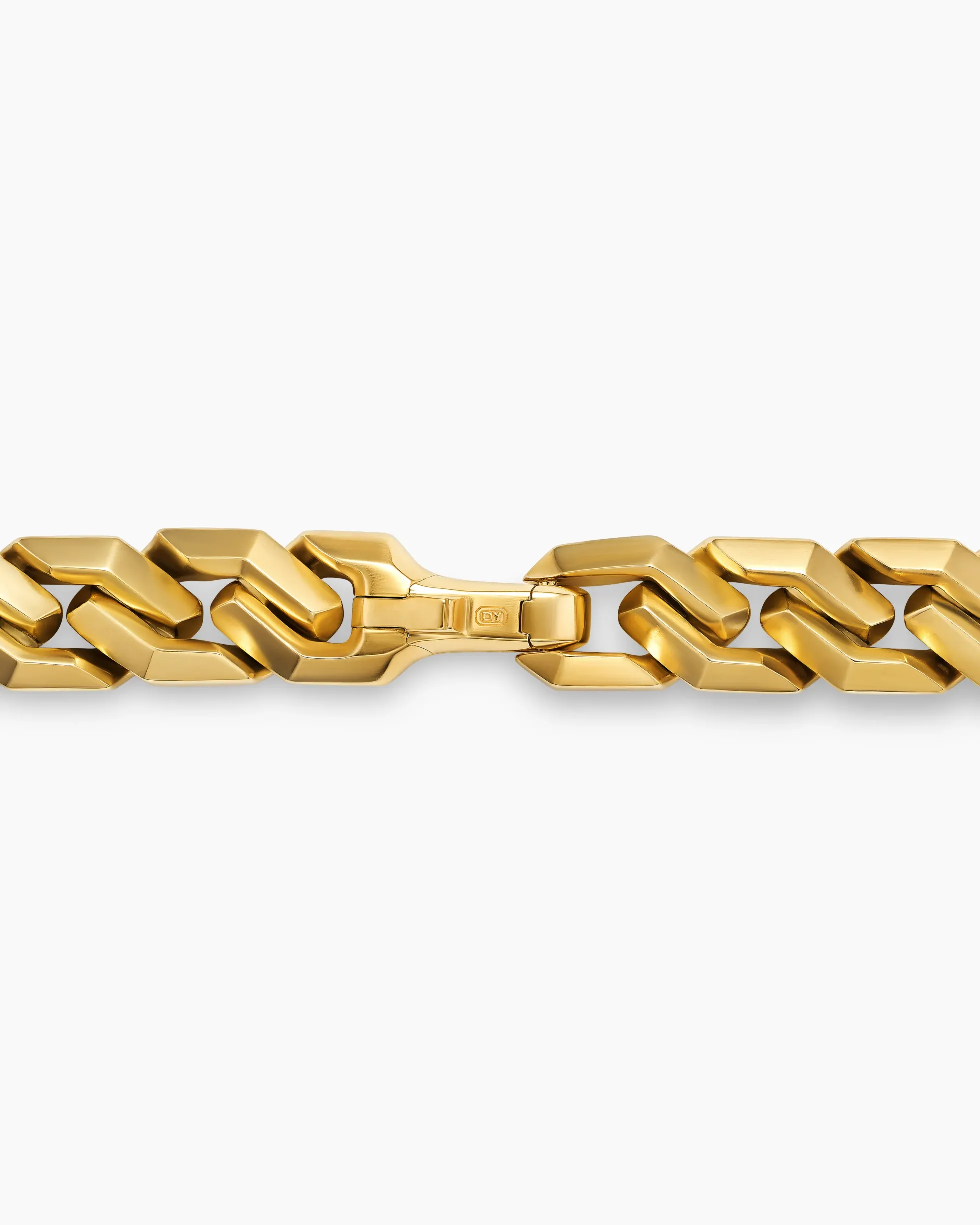 Curb Chain Angular Link Necklace 18K Yellow Gold, 8.7mm