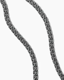Curb Chain Angular Link Necklace Anthracite Titanium, 8.7mm
