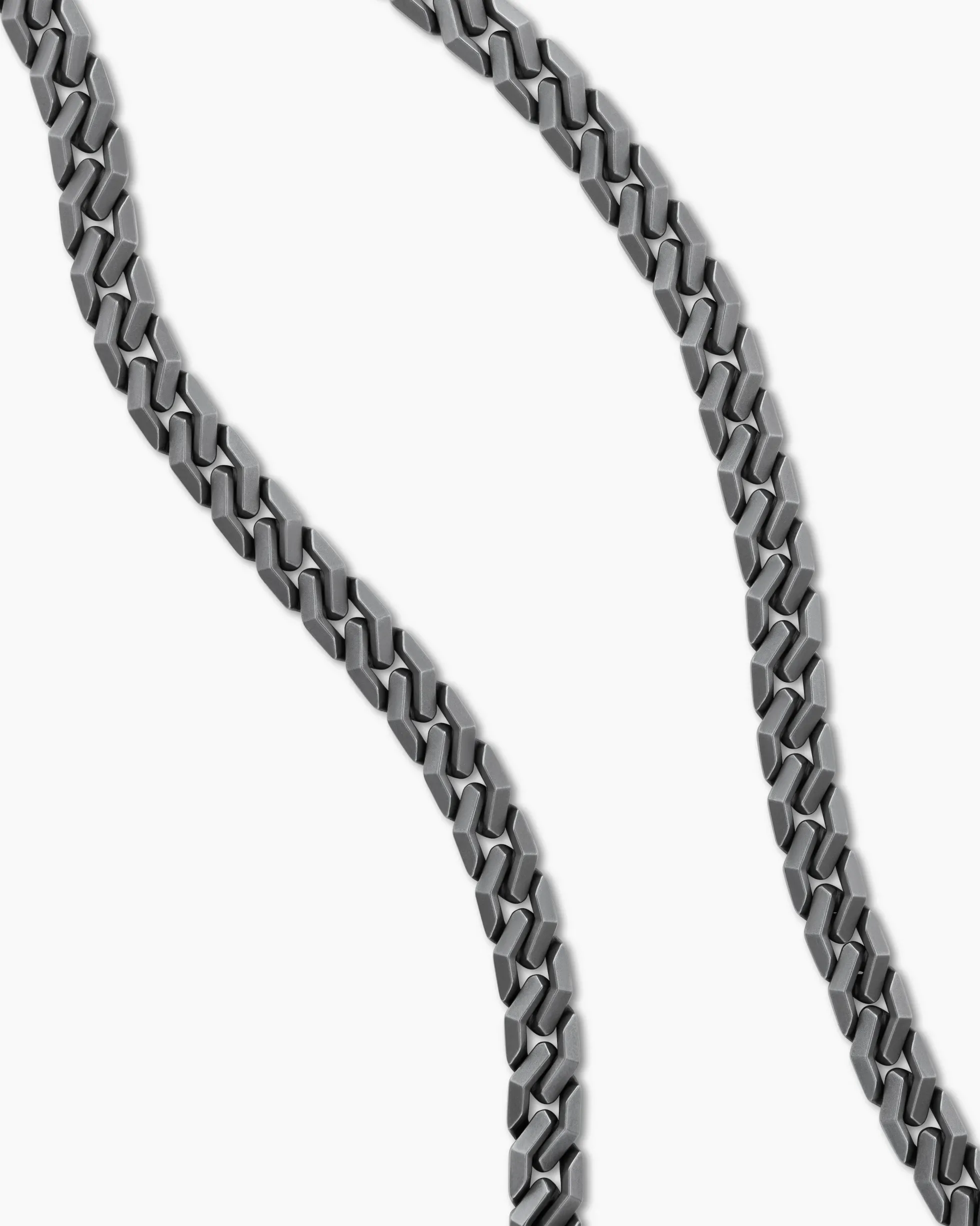 Curb Chain Angular Link Necklace Anthracite Titanium, 8.7mm
