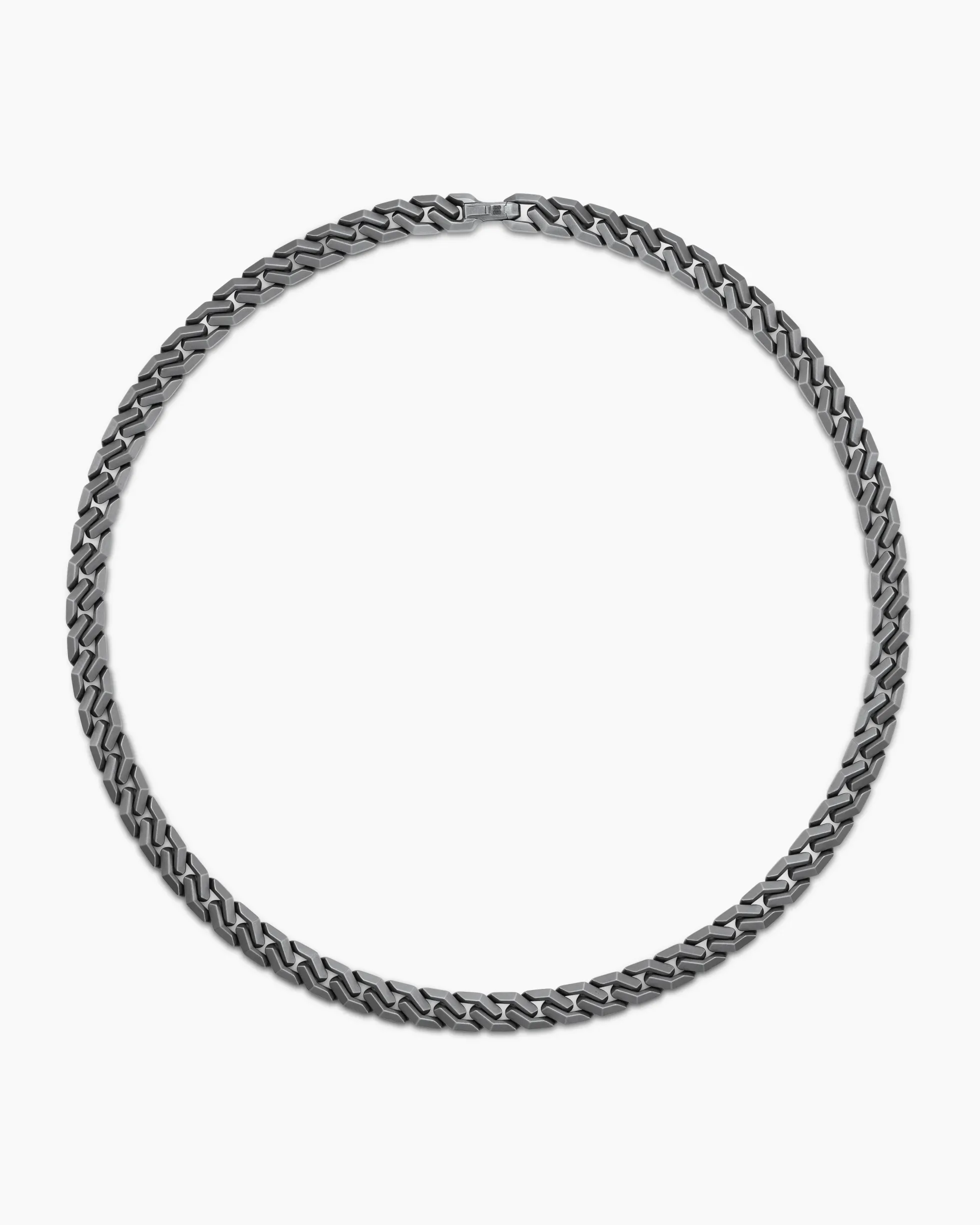 Curb Chain Angular Link Necklace Anthracite Titanium, 8.7mm