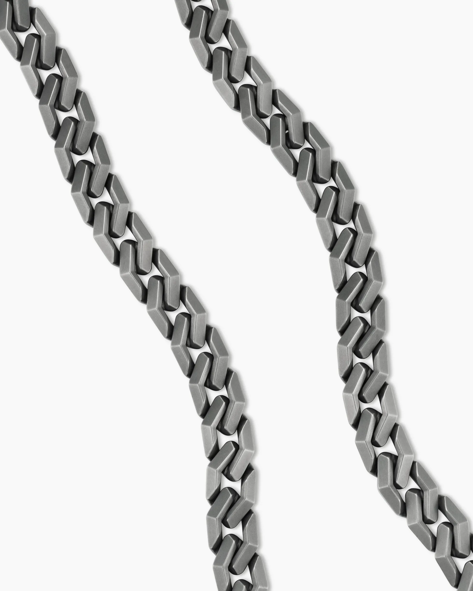 Curb Chain Angular Link Necklace Anthracite Titanium, 11.5mm