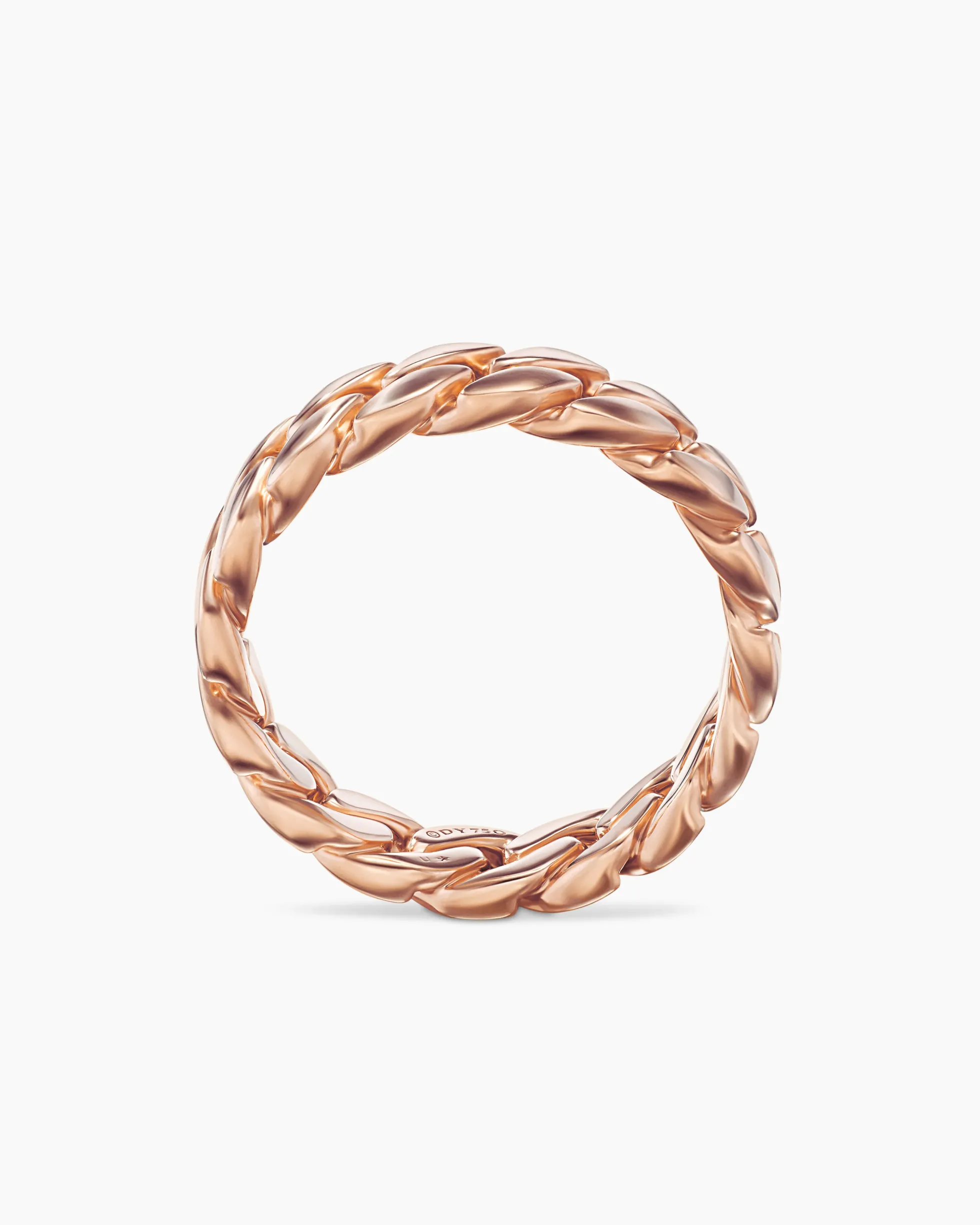 Curb Chain Band Ring 18K Rose Gold, 6mm