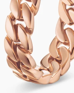 Curb Chain Band Ring 18K Rose Gold, 6mm
