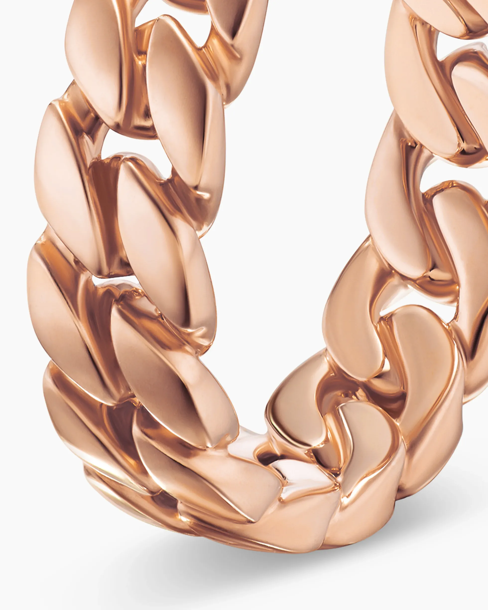 Curb Chain Band Ring 18K Rose Gold, 6mm