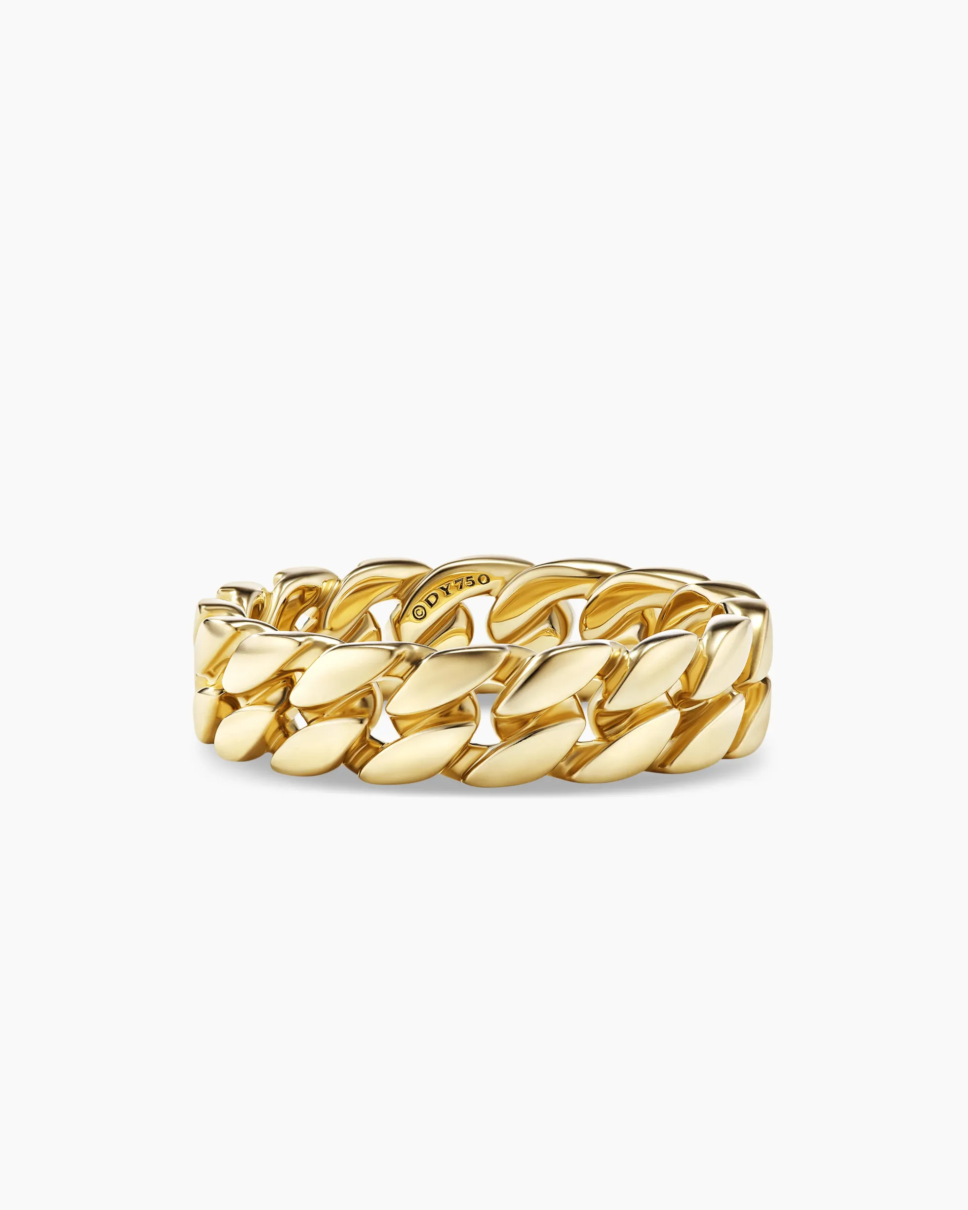 Curb Chain Band Ring 18K Yellow Gold, 6mm