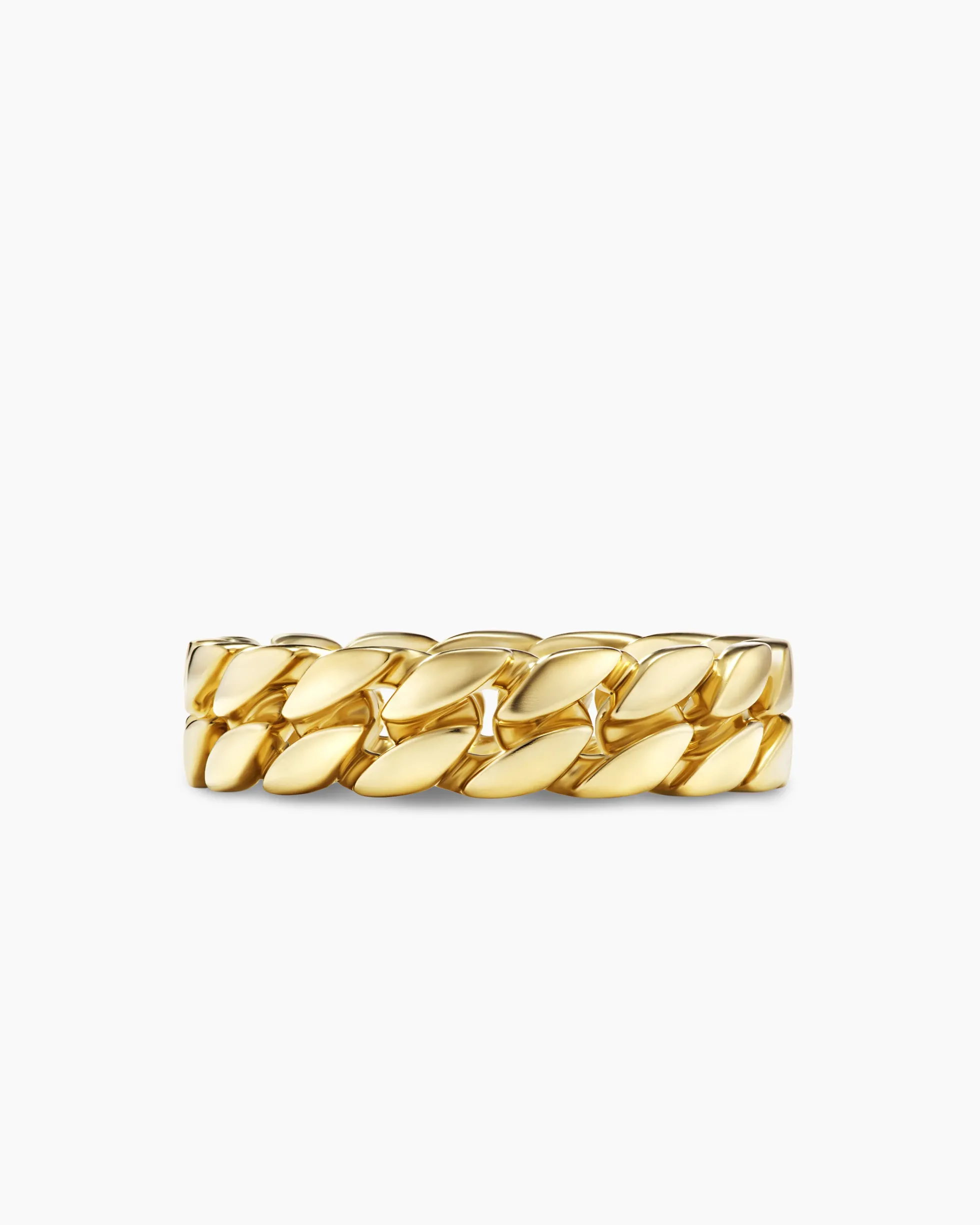 Curb Chain Band Ring 18K Yellow Gold, 6mm