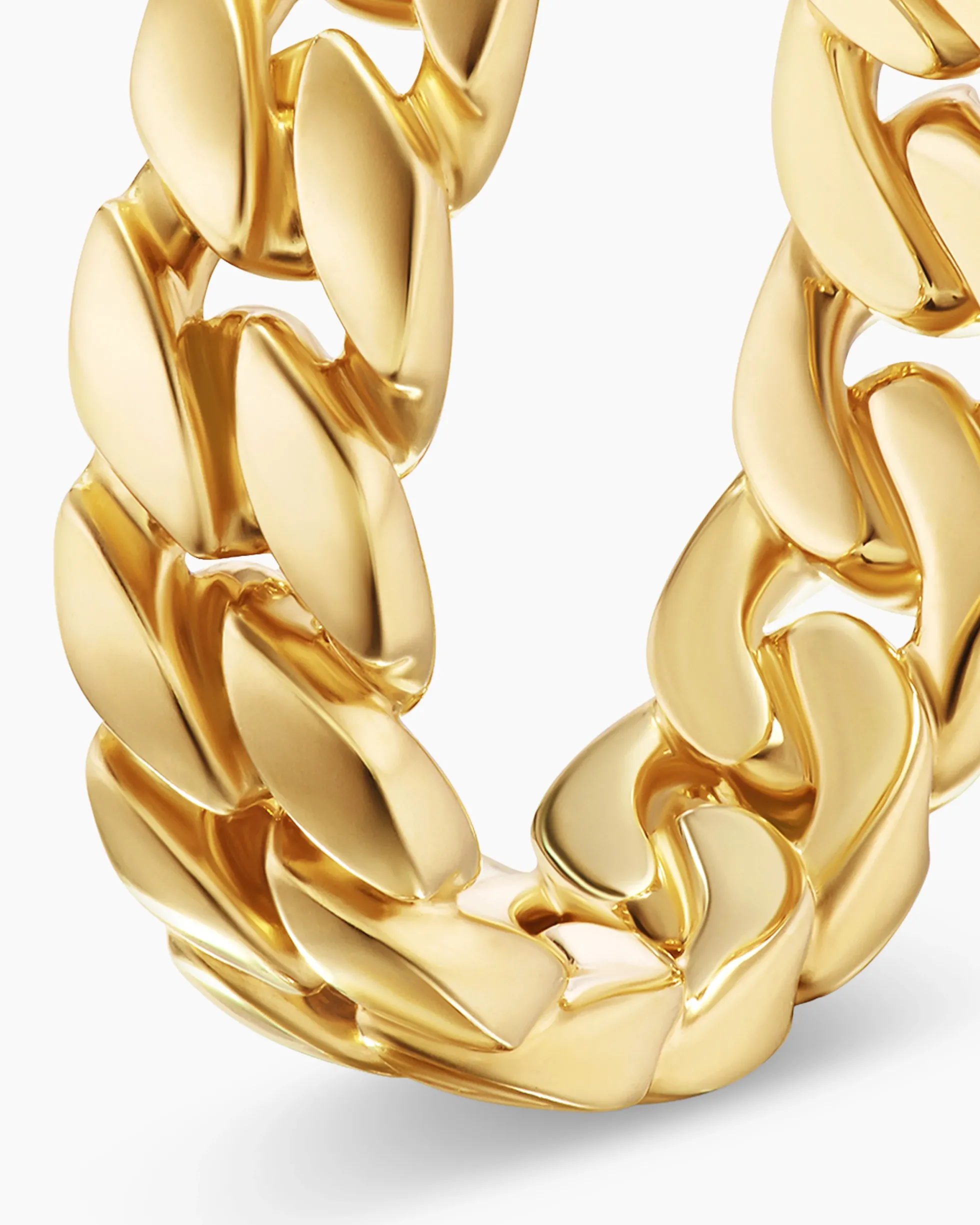 Curb Chain Band Ring 18K Yellow Gold, 6mm