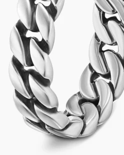 Curb Chain Band Ring Sterling Silver, 6mm