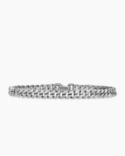 Curb Chain Bracelet Platinum, 6mm