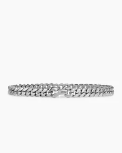 Curb Chain Bracelet Platinum, 6mm