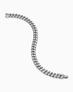 Curb Chain Bracelet Platinum, 8mm