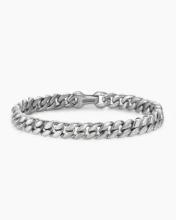Curb Chain Bracelet Platinum, 8mm