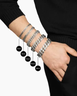 Curb Chain Bracelet Platinum, 8mm