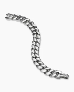 Curb Chain Bracelet Platinum, 14.5mm