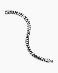 Curb Chain Bracelet Sterling Silver, 8mm