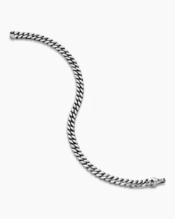 Curb Chain Bracelet Sterling Silver, 6mm
