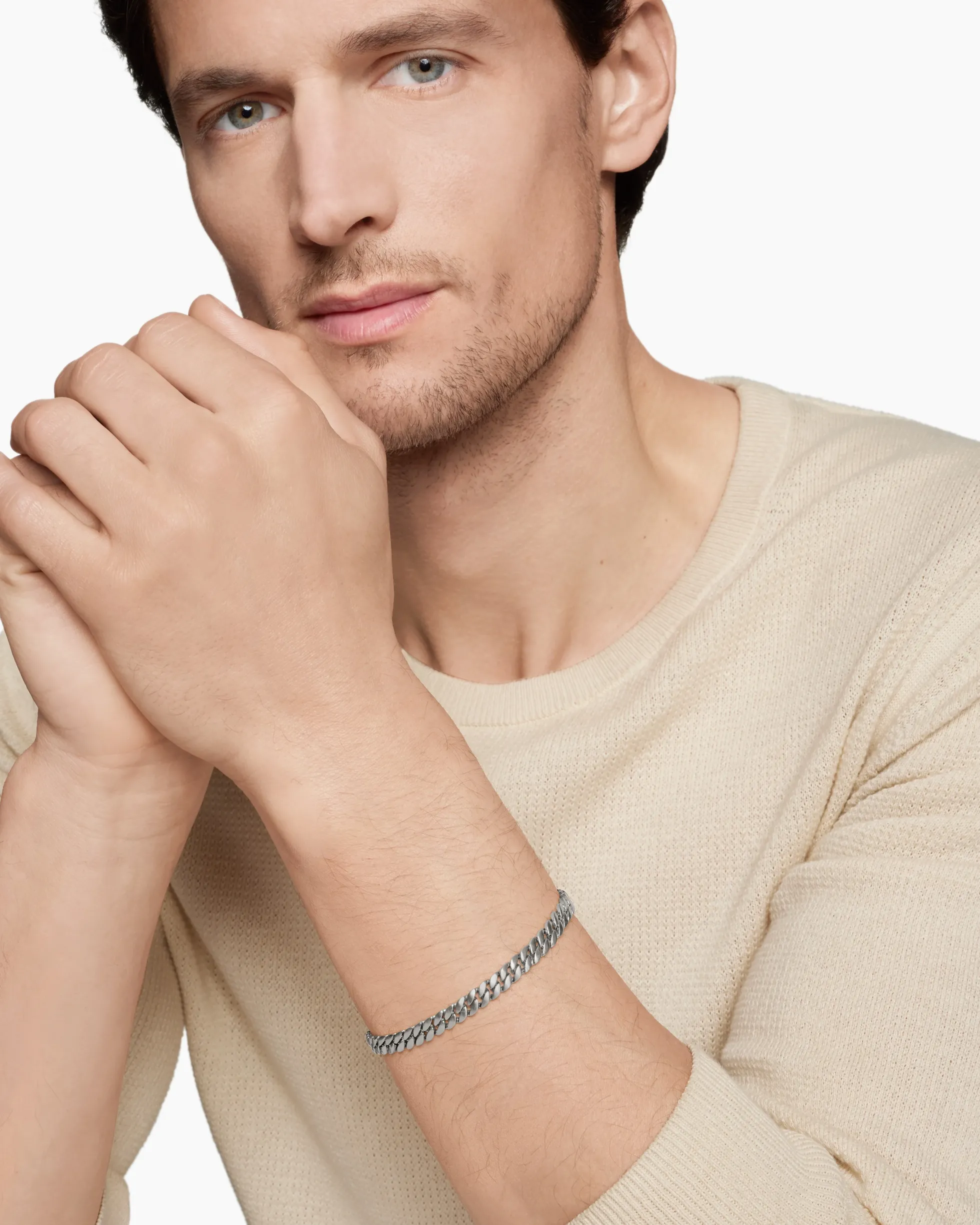 Curb Chain Bracelet Sterling Silver, 6mm
