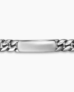 Curb Chain ID Bracelet Sterling Silver, 11.5mm
