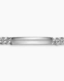 Curb Chain ID Bracelet Sterling Silver, 7mm