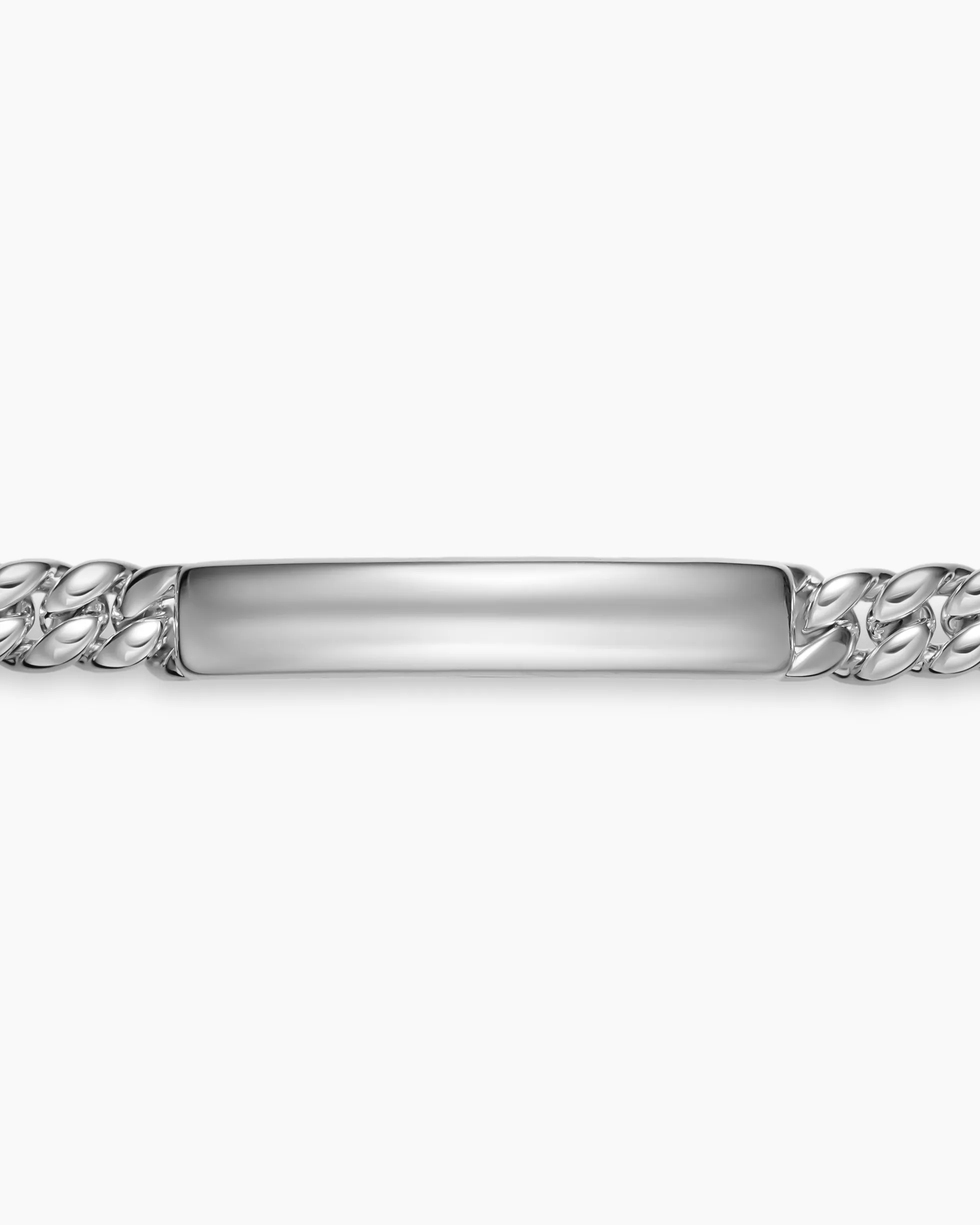Curb Chain ID Bracelet Sterling Silver, 7mm