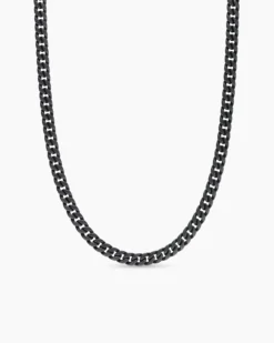 Curb Chain Necklace Black Titanium, 8mm