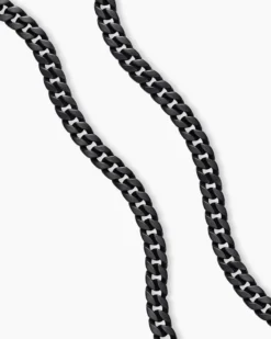 Curb Chain Necklace Black Titanium, 8mm