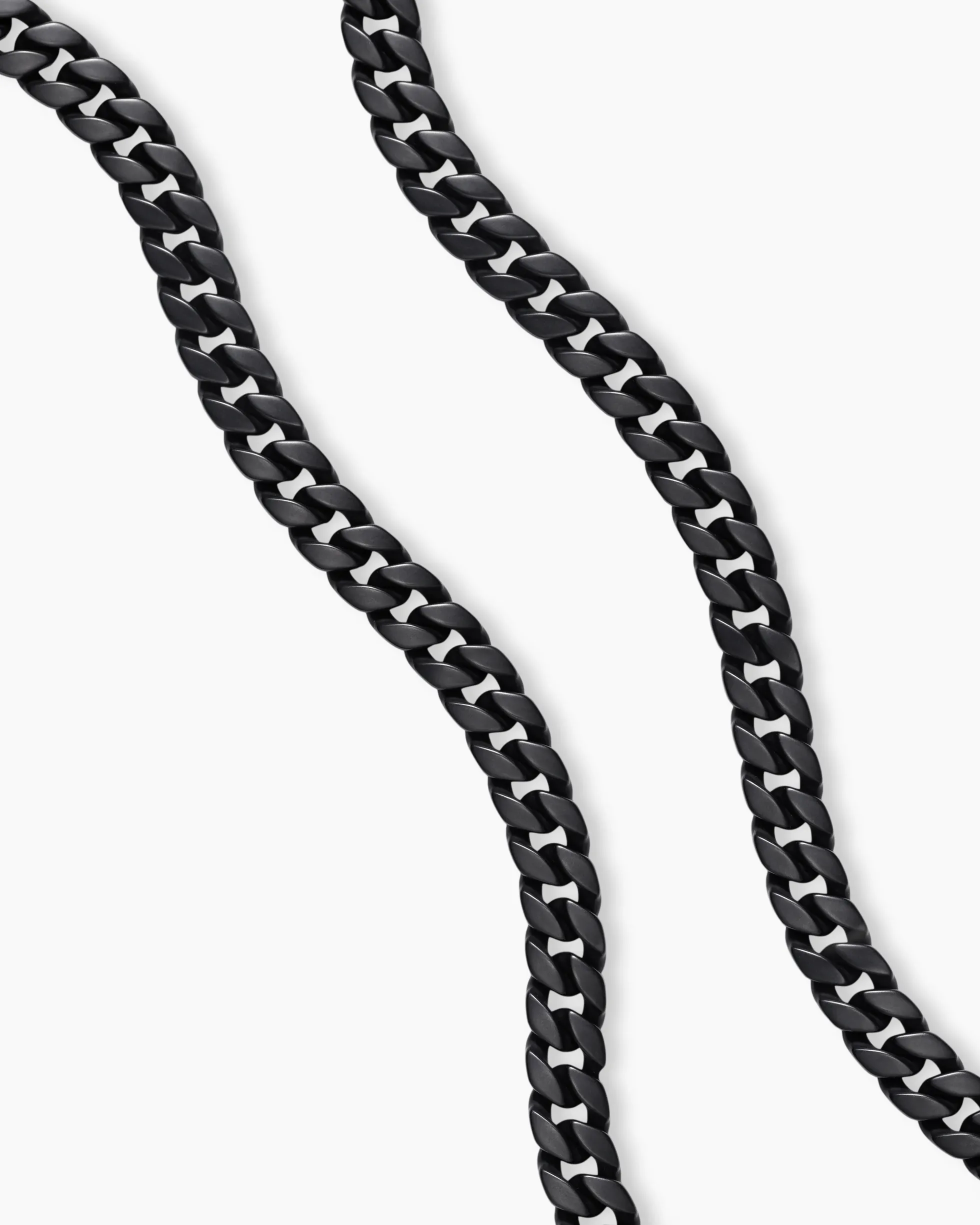 Curb Chain Necklace Black Titanium, 8mm