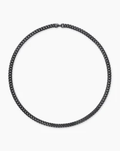 Curb Chain Necklace Black Titanium, 8mm