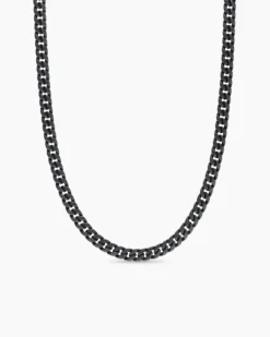 Curb Chain Necklace Black Titanium, 8mm