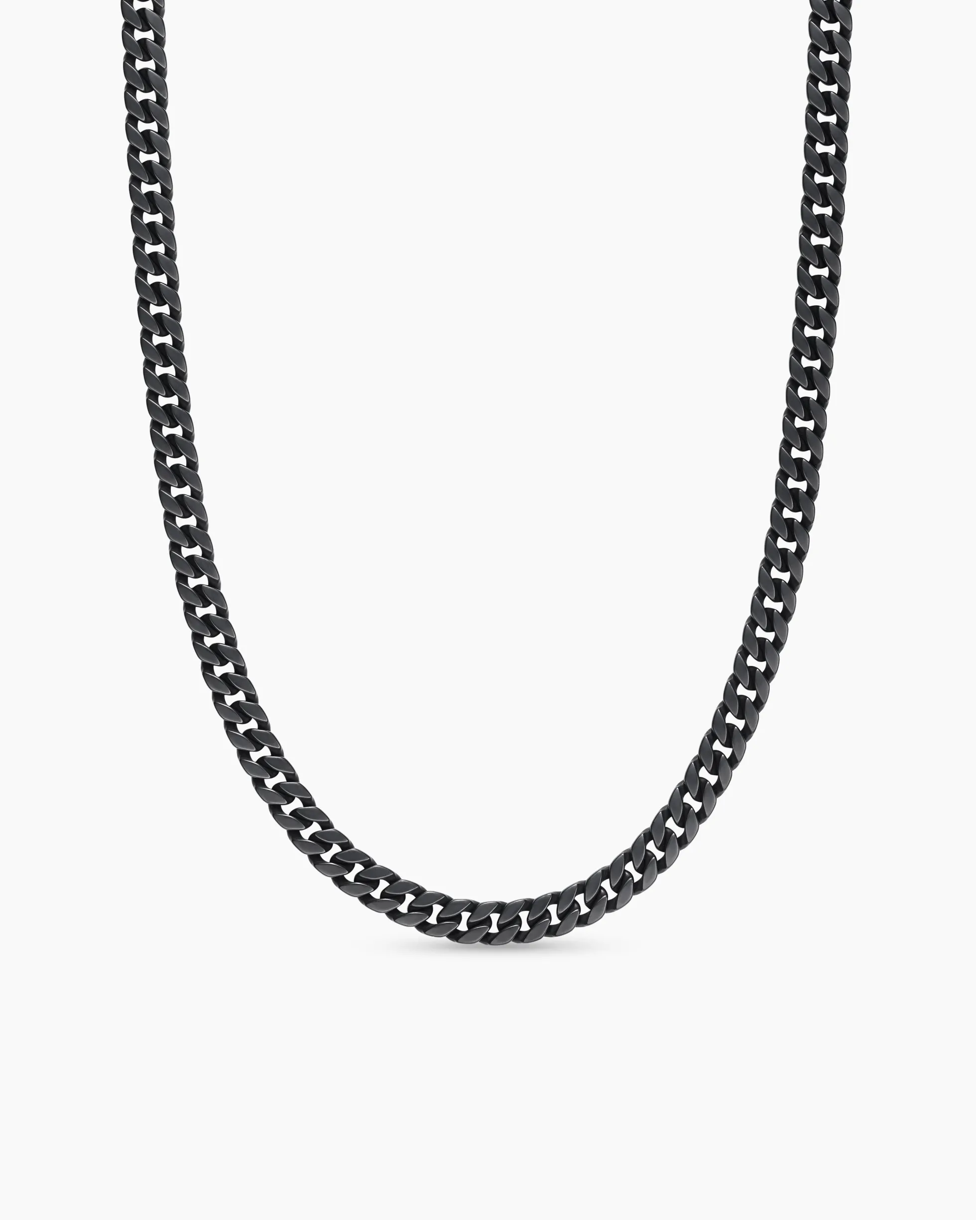 Curb Chain Necklace Black Titanium, 8mm