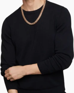 Curb Chain Necklace 18K Rose Gold, 11.5mm