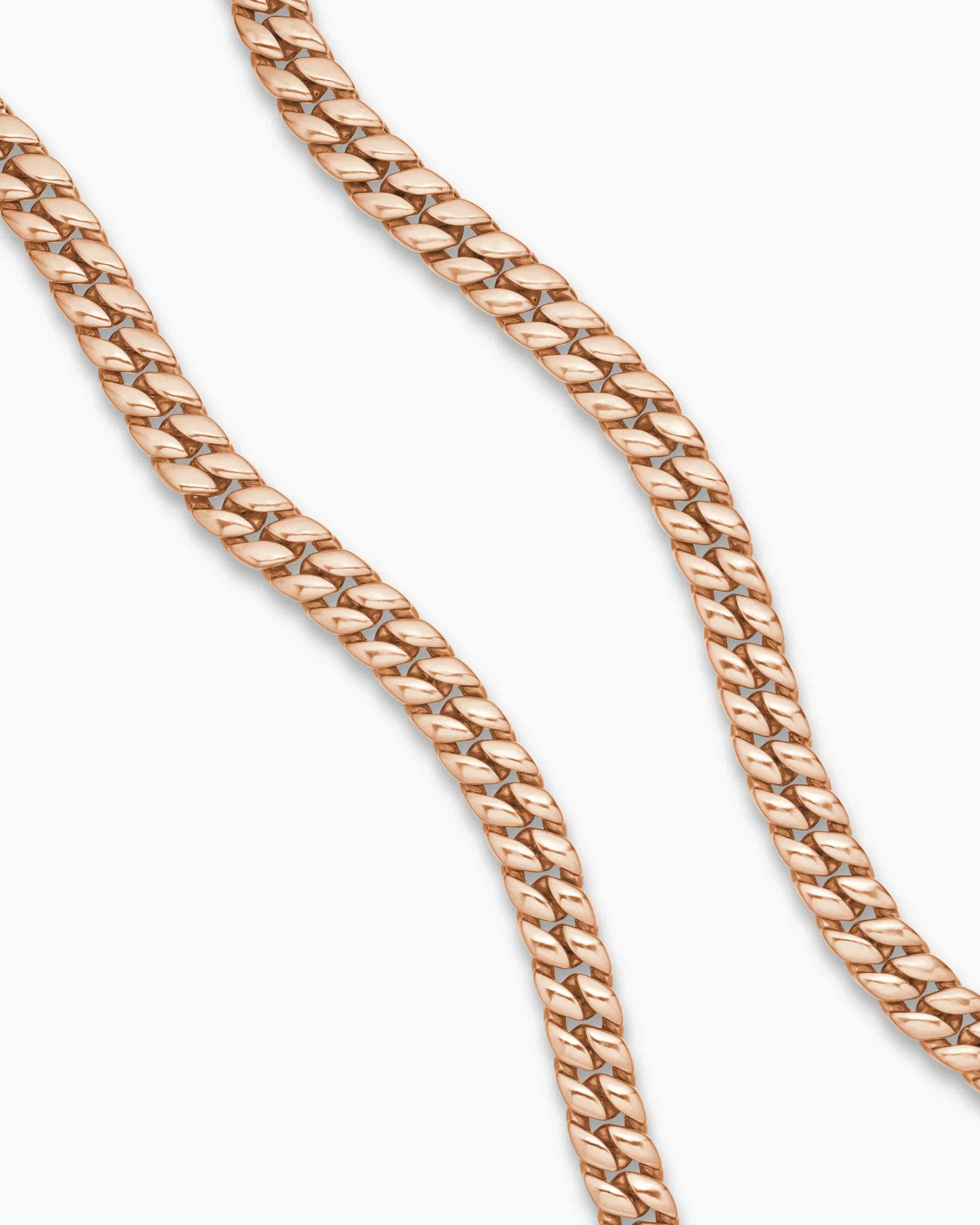 Curb Chain Necklace 18K Rose Gold, 11.5mm
