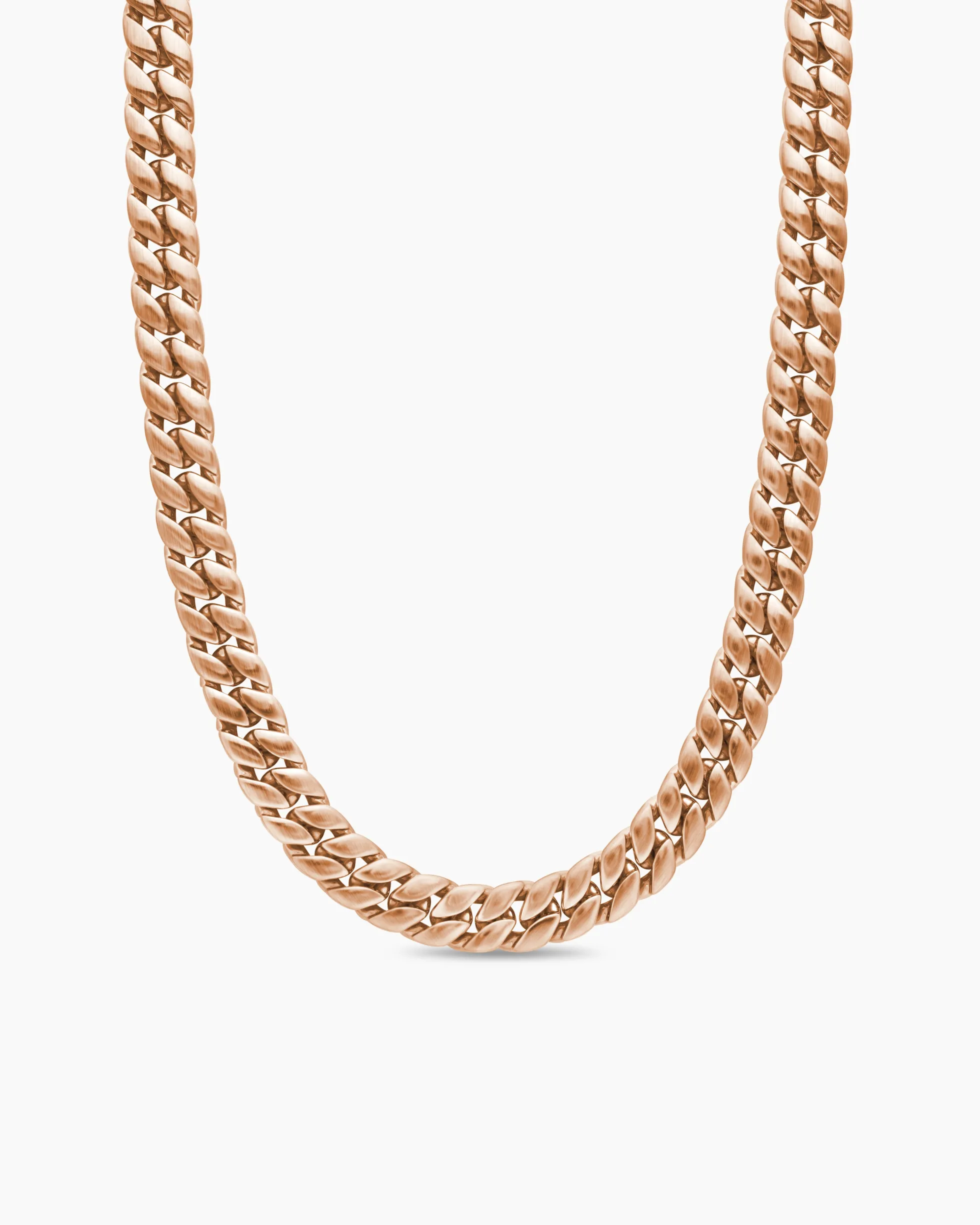 Curb Chain Necklace 18K Rose Gold, 11.5mm